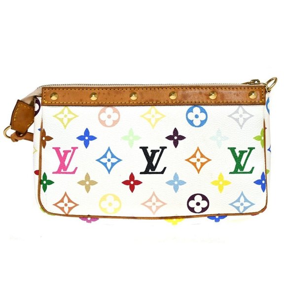 LOUIS VUITTON Pochette Accessoires Hand Bag Monogram Multi White - Picture 11 of 15